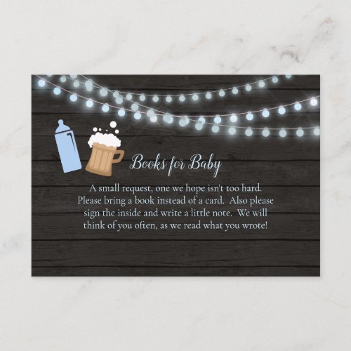 Baby Is Brewing Blue Baby Shower Books For Baby Enclosure Card