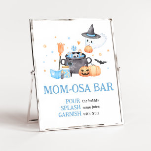 Baby is Brewing Blue Halloween Mom Osa Bar Poster