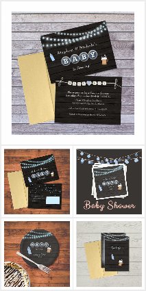 Baby Is Brewing Blue Rustic Baby Shower