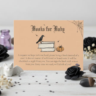 Baby is Brewing Books for Baby Orange Baby Shower Enclosure Card