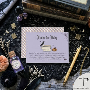 Baby is Brewing Books for Baby Purple Baby Shower Enclosure Card