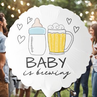 Baby Is Brewing Bottle Beer Glass Baby Shower