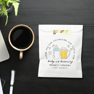 Baby Is Brewing Bottle Beer Glass Baby Shower Favor Bag