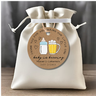Baby Is Brewing Bottle Beer Glass Baby Shower Favor Tags