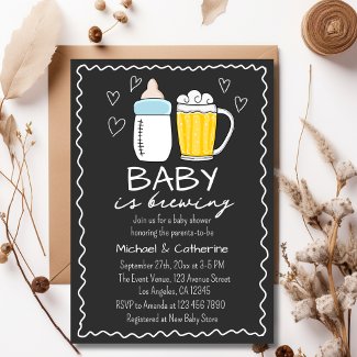 Baby Is Brewing Bottle Beer Glass Baby Shower