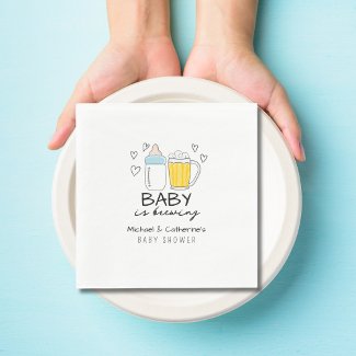 Baby Is Brewing Bottle Beer Glass Baby Shower
