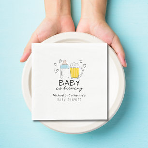 Baby Is Brewing Bottle Beer Glass Baby Shower Napkins