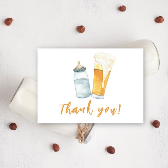 Baby is Brewing Bottle Beer Thank you Card (Creator Uploaded)