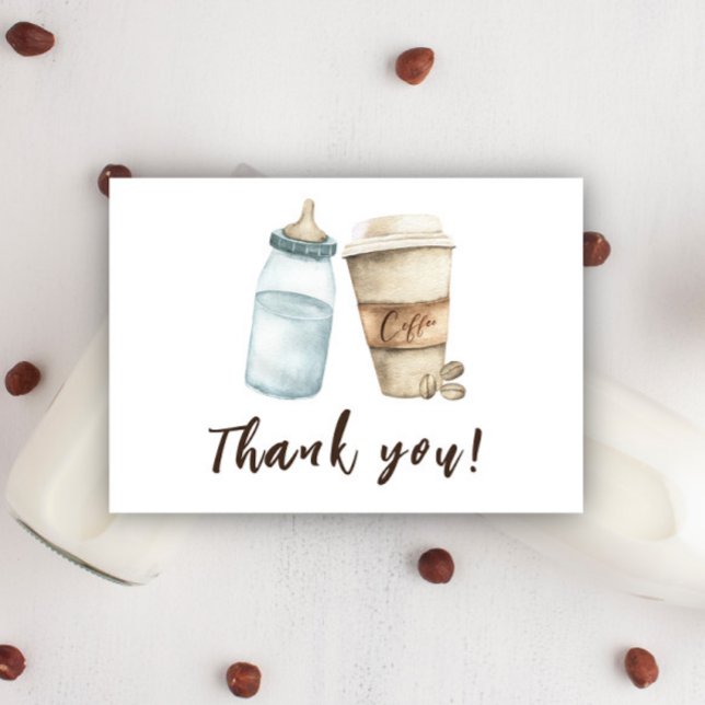 Baby is Brewing Bottle Coffee Thank you Card (Creator Uploaded)