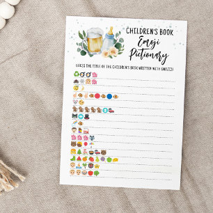 Baby Is Brewing Children's Book Emoji Pictionary Invitation