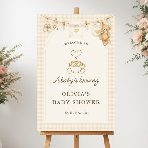 Baby is Brewing Clothesline Baby Shower Welcome Foam Board