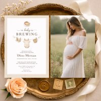Baby is Brewing Clothesline Photo Baby Shower