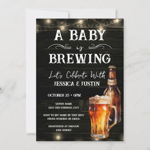 Baby is Brewing Coed Baby Shower  Invitation