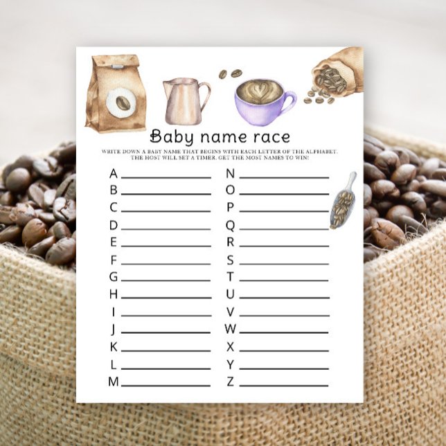 Baby is brewing coffee - Baby name race game (Creator Uploaded)