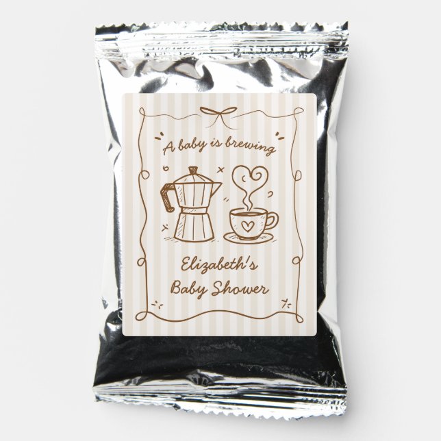 Baby Is Brewing Coffee Baby Shower Coffee Drink Mix (Front)
