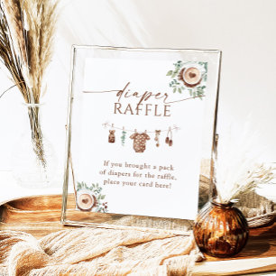 Baby Is Brewing Coffee Baby Shower Diaper Raffle  Poster