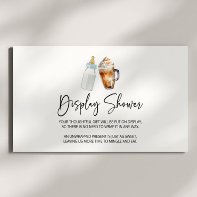 Baby Is Brewing Coffee Baby Shower Display Shower Enclosure Card (Creator Uploaded)