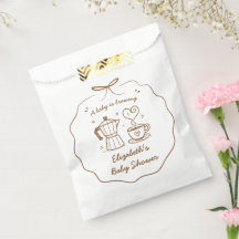 Baby Is Brewing Coffee Baby Shower Favor Bag,