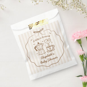 Baby Is Brewing Coffee Baby Shower Favor Bag, Bag