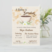 Baby is Brewing Coffee  Baby Shower Invitation (Standing Front)