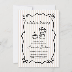 Baby is Brewing Coffee baby shower Invitation