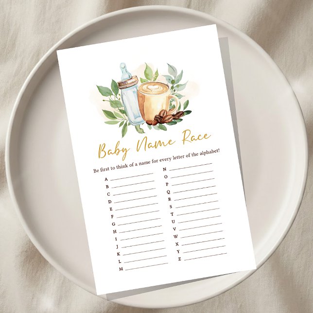 Baby is Brewing Coffee Baby Shower Name Race Game (Creator Uploaded)