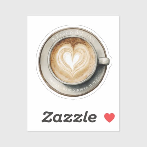 Baby is Brewing Coffee Baby Shower Sticker