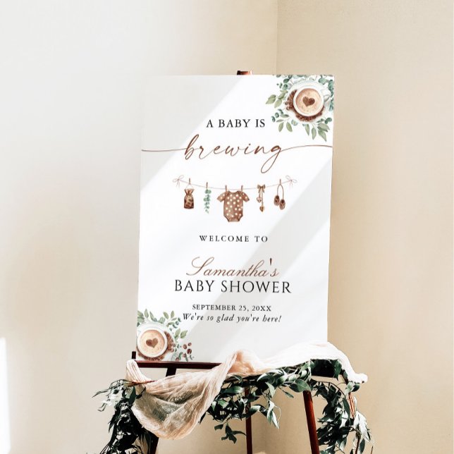 Baby Is Brewing Coffee Baby Shower Welcome Sign (Creator Uploaded)