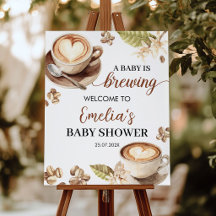 Baby is Brewing Coffee Baby Shower Welcome Sign