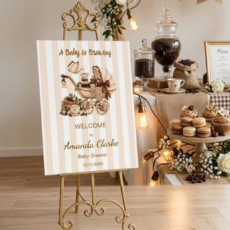 Baby is Brewing Coffee Baby Shower Welcome Sign