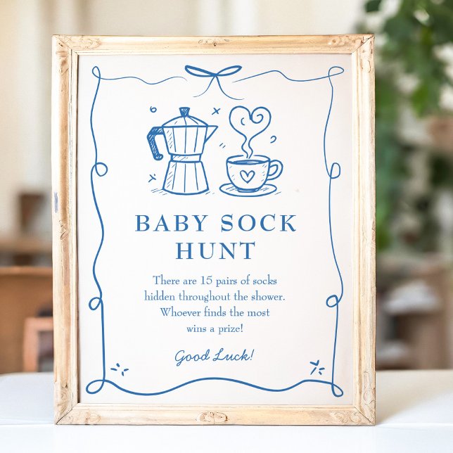 Baby is Brewing Coffee Baby Sock Hunt Sign (Creator Uploaded)