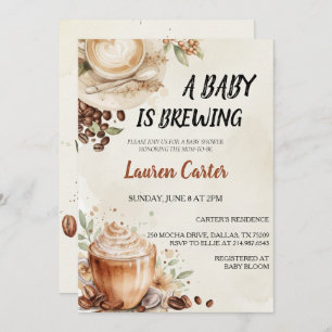 Baby is Brewing! Coffee Bean Baby Shower Invitation