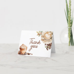 Baby is Brewing Coffee Bean Baby Shower Letterpress Thank You Card