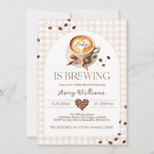 Baby is Brewing Coffee Bean Theme Baby Shower Invitation