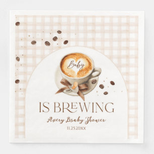 Baby is Brewing Coffee Bean Theme Baby Shower Paper Dinner Napkins