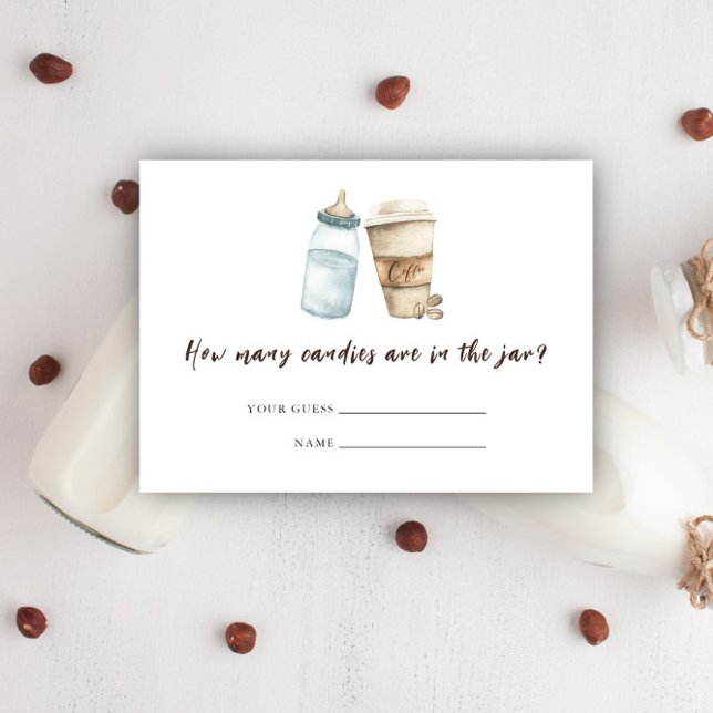 Baby is Brewing coffee bottle How many candies Enclosure Card (Creator Uploaded)