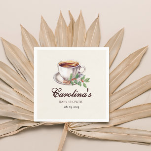 Baby is Brewing Coffee brown Baby Shower Napkins