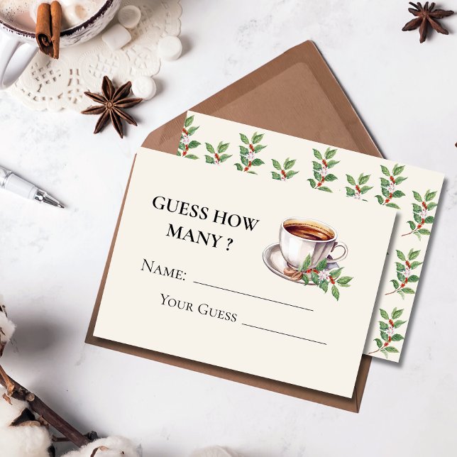 Baby is Brewing Coffee brown  Guess How Many Game Enclosure Card (Creator Uploaded)