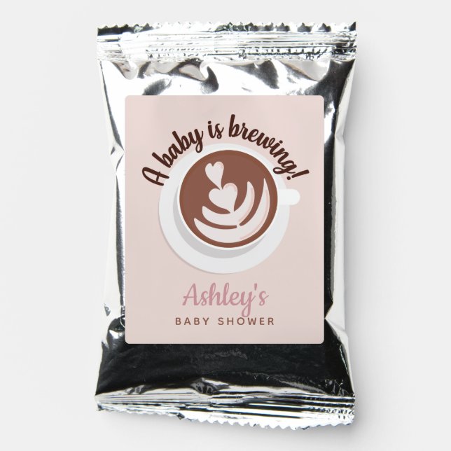 Baby is Brewing Coffee Brunch Baby Shower Sprinkle Coffee Drink Mix (Front)
