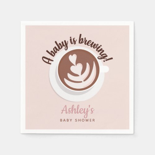 Baby is Brewing Coffee Brunch Baby Shower Sprinkle Napkins