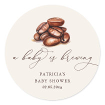 Baby is Brewing Coffee Gender Neutral Baby Shower Classic Round Sticker