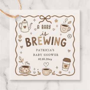 Baby is Brewing Coffee Gender Neutral Baby Shower Favor Tags