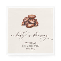 Baby is Brewing Coffee Gender Neutral Baby Shower Napkins