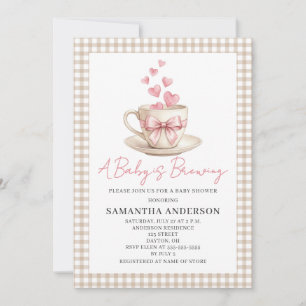 Baby Is Brewing Coffee Girl Baby Shower  Invitation