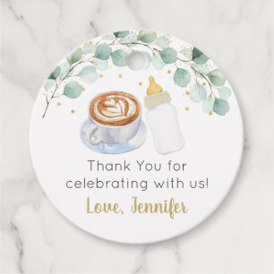 Baby Is Brewing Coffee Greenery Baby Shower Favor Tags