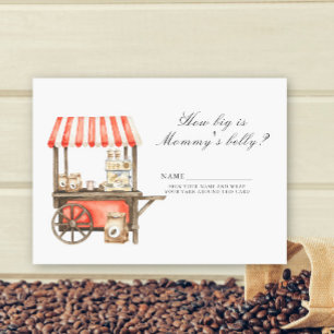Baby is Brewing Coffee How big is mommy's belly Enclosure Card