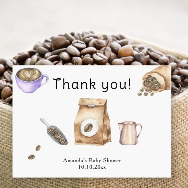 Baby is Brewing Coffee Thank you Card (Creator Uploaded)