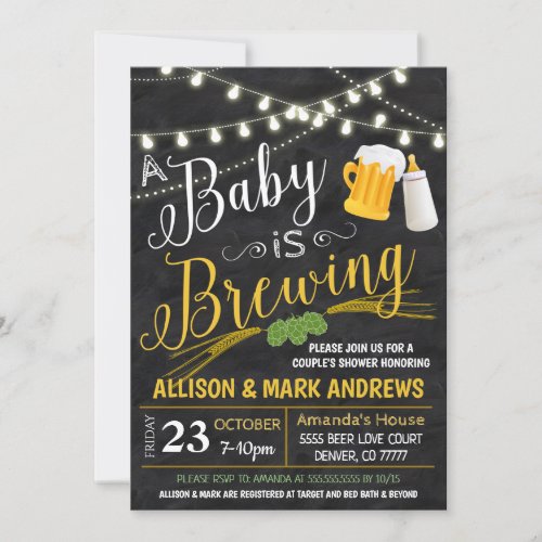 Baby Is Brewing Couples Shower Invitation