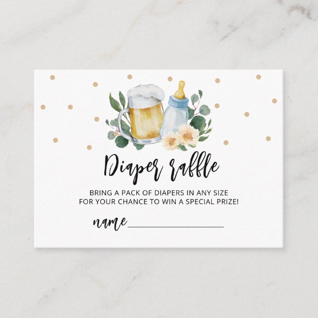 Baby Is Brewing Diaper Raffle Baby Shower card (Front)