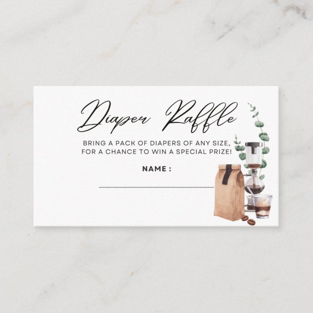 Baby is Brewing - Diaper Raffle - Black Enclosure Card (Front)